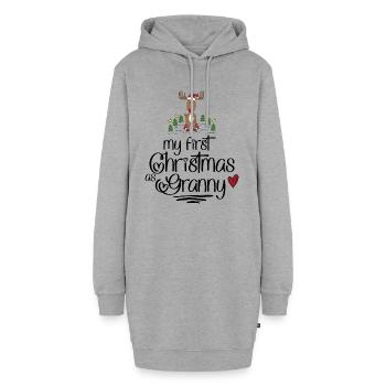Cadeaux amusants pour Mamie pour Noël - Sweat-shirt à capuche long Femme - gris chiné - Devant