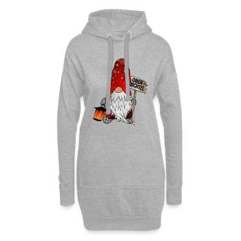 Ober Wichtel Weihnachts Gnom - Hoodie-Kleid - Grau meliert - Vorne