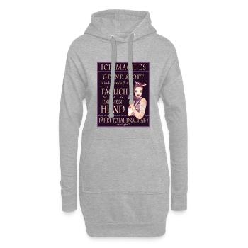 Hunde Tage gassi gehn - Hoodie-Kleid - Grau meliert - Vorne