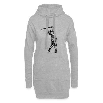 Golfspieler Mädchen - Hoodie-Kleid - Grau meliert - Vorne