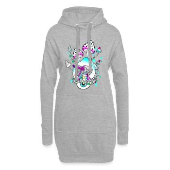 Champignons Magiques Champignons Blancs Champignons Yeux Art - Sweat-shirt à capuche long Femme - gris chiné - Devant