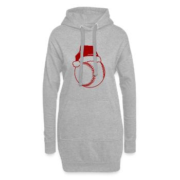 Baseball de Noël - Sweat-shirt à capuche long Femme - gris chiné - Devant