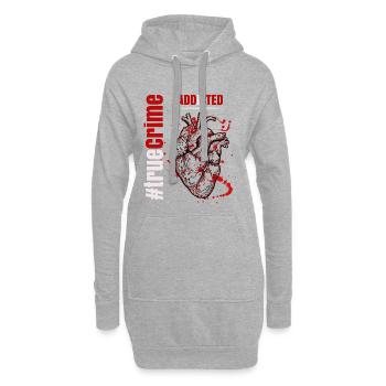 Herz-Addiction Kunstdruck - Hoodie-Kleid - Grau meliert - Vorne