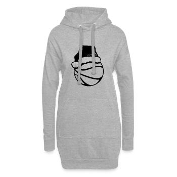 Basketball de Noël - Sweat-shirt à capuche long Femme - gris chiné - Devant