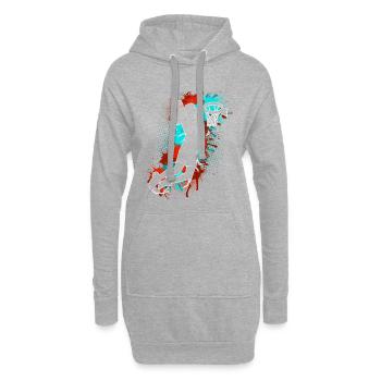 Basketball Basketballer - Hoodie-Kleid - Grau meliert - Vorne
