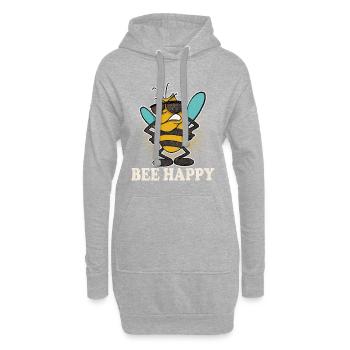 Abeille Abeille Apicultrice Heureuse Abeilles - Sweat-shirt à capuche long Femme - gris chiné - Devant