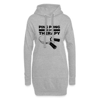 Tischtennis ist meine Therapie - Hoodie-Kleid - Grau meliert - Vorne