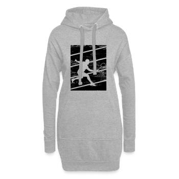Joueurs de badminton - Sweat-shirt à capuche long Femme - gris chiné - Devant