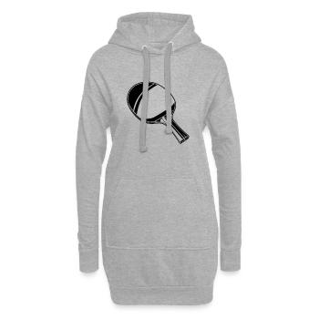 Croquis de raquette de ping-pong - Sweat-shirt à capuche long Femme - gris chiné - Devant