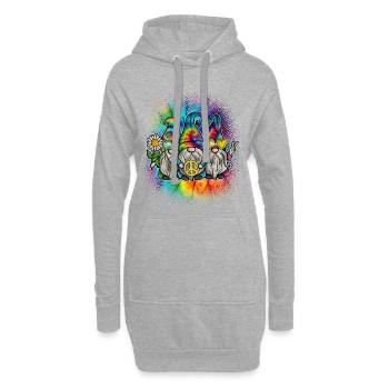 Hippie Gnomes Peace Tie Dye - Sweat-shirt à capuche long Femme - gris chiné - Devant