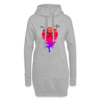 Molécule de psilocybine avec Retro Sunset - Sweat-shirt à capuche long Femme - gris chiné - Devant