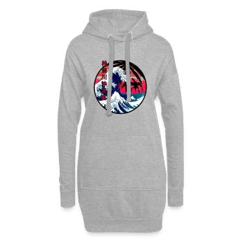 La grosse vague au large de Kanagawa - Sweat-shirt à capuche long Femme - gris chiné - Devant