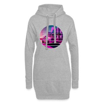 Retro Wave Sport 80s Vaporwave Sunset - Hoodie-Kleid - Grau meliert - Vorne