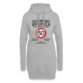 50. Geburtstag Schonend Behandeln Oldtimer Ist 50 - Hoodie-Kleid - Grau meliert - Vorne