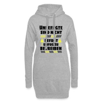 Unbefugte sind nicht befugt Unfug zu Betreiben - Hoodie-Kleid - Grau meliert - Vorne