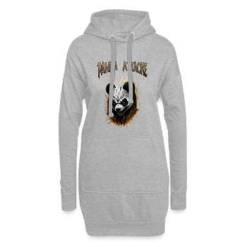 Dunkler Panda Angreifer Design - Hoodie-Kleid - Grau meliert - Vorne