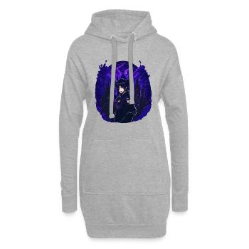 Goth Anime Girl nuit noire - Sweat-shirt à capuche long Femme - gris chiné - Devant