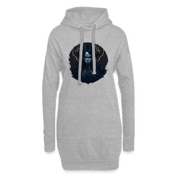Schwarzes Gothic Mädchen Ästhetik - Hoodie-Kleid - Grau meliert - Vorne