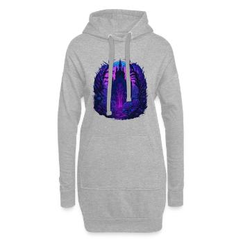 Château de Neon Roses Vaporwave - Sweat-shirt à capuche long Femme - gris chiné - Devant
