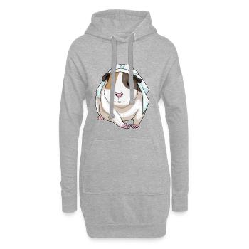 Meerschweinchen Braut Schleier Hochzeit - Hoodie-Kleid - Grau meliert - Vorne