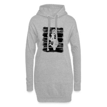 BMX Fahrer Skizze - Hoodie-Kleid - Grau meliert - Vorne