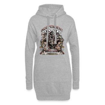 Skull Demon Engine Motard Tshirt pour fille - Sweat-shirt à capuche long Femme - gris chiné - Devant