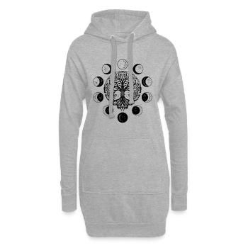 Ygdrassil Mondphasen Witchcraft Occult Lebensbaum - Hoodie-Kleid - Grau meliert - Vorne