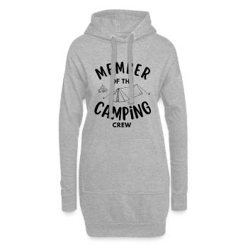 Mitglied der Camping Crew lustig - Hoodie-Kleid - Grau meliert - Vorne