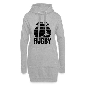 Rugbyspieler Spruch - Hoodie-Kleid - Grau meliert - Vorne