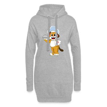 Cuisine pour chiens Cuisine Cloche de service - Sweat-shirt à capuche long Femme - gris chiné - Devant