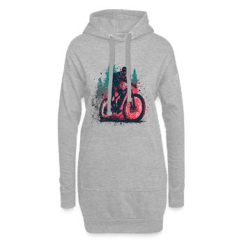 Vintage VTT VTT Cycliste de descente - Sweat-shirt à capuche long Femme - gris chiné - Devant