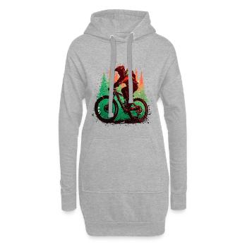 Vintage VTT VTT Cycliste de descente - Sweat-shirt à capuche long Femme - gris chiné - Devant
