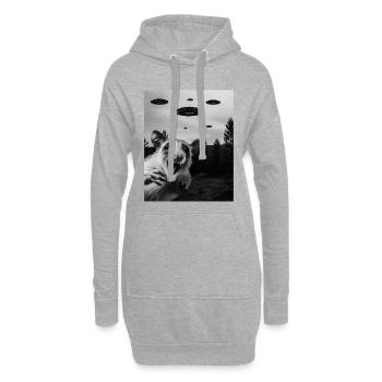 Opossum Auserirdisch Invasion Uap Weirdcore - Hoodie-Kleid - Grau meliert - Vorne
