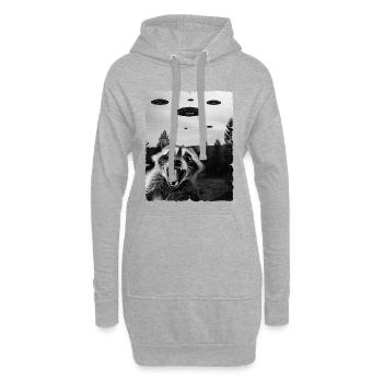 Waschbär Auserirdisch Invasion Uap Weirdcore - Hoodie-Kleid - Grau meliert - Vorne