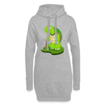 Schildkröte Rentner Gehstock - Hoodie-Kleid - Grau meliert - Vorne