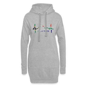 Cape Town Skyline Heartbeat Afrique du Sud Table Mountain - Sweat-shirt à capuche long Femme - gris chiné - Devant