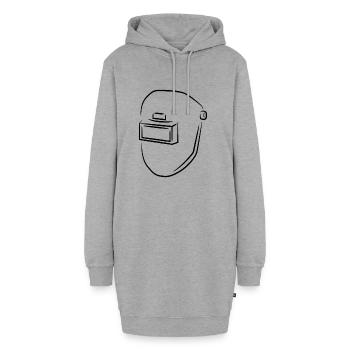 Welding helmet sketch - Hoodie Dress - heather grey - Front