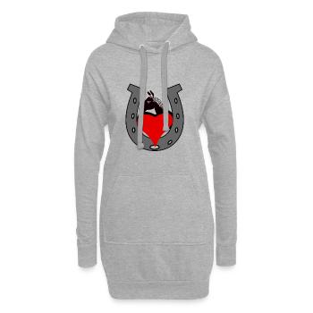 Fer à cheval cheval tête de cheval coeur cadeau d’anniversaire - Sweat-shirt à capuche long Femme - gris chiné - Devant