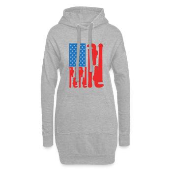 4 juillet États-Unis Plombier - Sweat-shirt à capuche long Femme - gris chiné - Devant