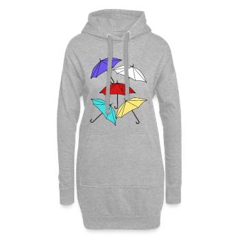 Parapluie Parapluies Parapluie Tempête Météo - Sweat-shirt à capuche long Femme - gris chiné - Devant