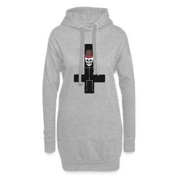 Fantasy Halloween Dark Kreuz Skelett Horror Tod - Hoodie-Kleid - Grau meliert - Vorne