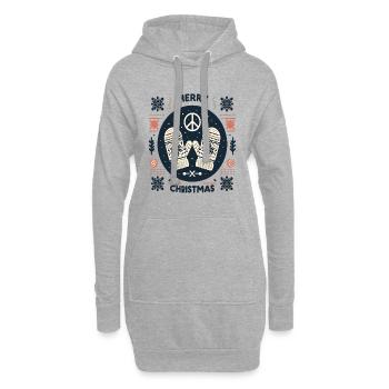 Joyeux Noël laid Noël Peace Sweater - Sweat-shirt à capuche long Femme - gris chiné - Devant