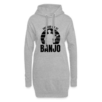 Dicton de joueur de banjo - Sweat-shirt à capuche long Femme - gris chiné - Devant