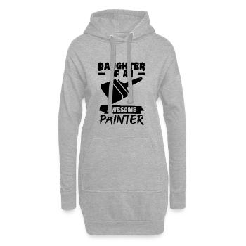 Painter Girl - Hoodie Dress - heather grey - Front