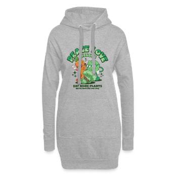 Peace love veggies - eat more plants - Hoodie-Kleid - Grau meliert - Vorne