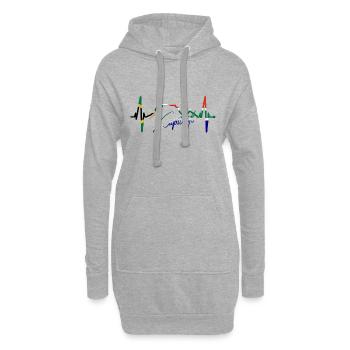 Kapstadt Skyline Herzschlag Südafrika Tafelberg - Hoodie-Kleid - Grau meliert - Vorne