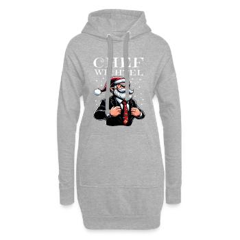 Gnome de Noël en chef - Sweat-shirt à capuche long Femme - gris chiné - Devant