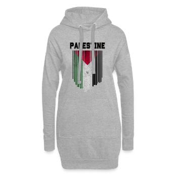 Flagge von Palästina - Hoodie-Kleid - Grau meliert - Vorne