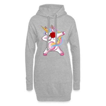 Licorne Licorne avec raquette de tennis de table pour - Sweat-shirt à capuche long Femme - gris chiné - Devant