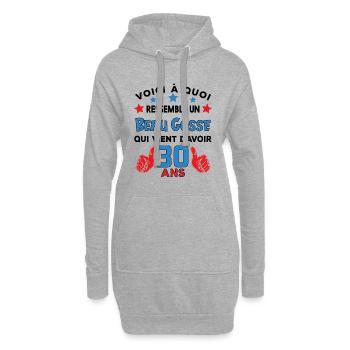 30 ans anniversaire homme cadeau humour drôle - Sweat-shirt à capuche long Femme - gris chiné - Devant